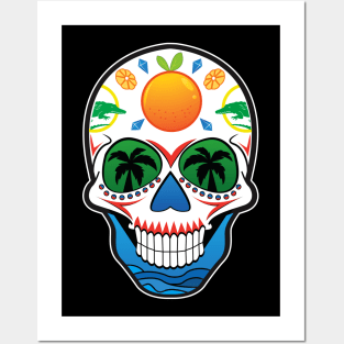 State of Florida Themed Sugar Skull Shirt for Men, Women, C Posters and Art